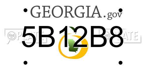 5B12B8 Georgia License Plate