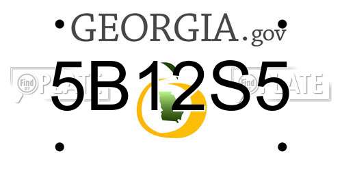 5B12S5 Georgia License Plate