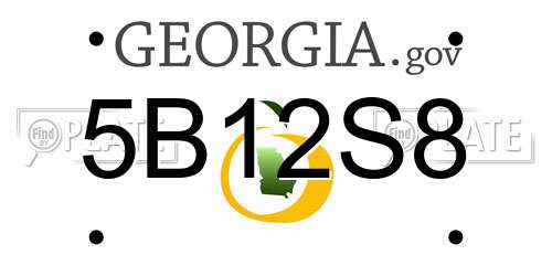 5B12S8 Georgia License Plate