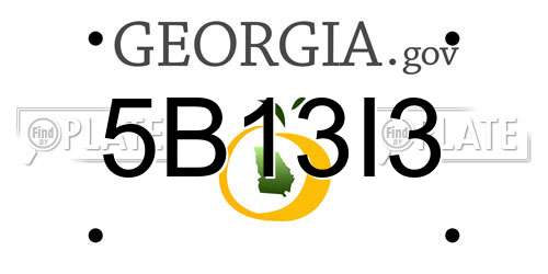 5B13I3 Georgia License Plate