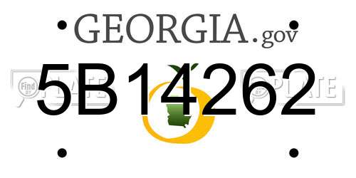 5B14262 Georgia License Plate