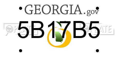5B17B5 Georgia License Plate
