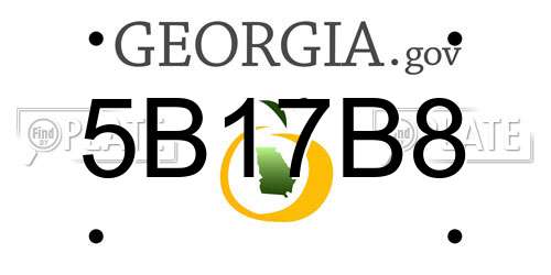 5B17B8 Georgia License Plate