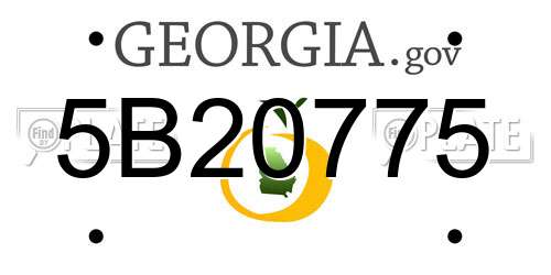 5B20775 Georgia License Plate