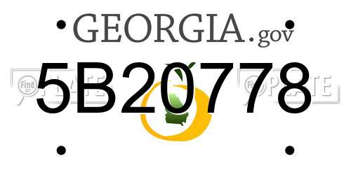 5B20778 Georgia License Plate