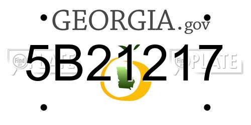 5B21217 Georgia License Plate