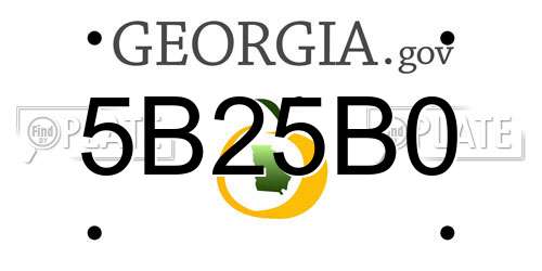 5B25B0 Georgia License Plate