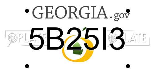 5B25I3 Georgia License Plate