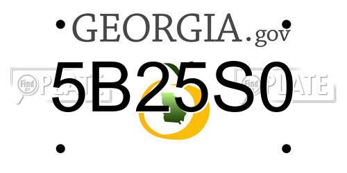 5B25S0 Georgia License Plate