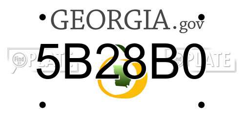5B28B0 Georgia License Plate