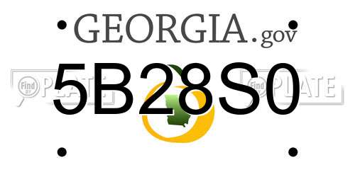 5B28S0 Georgia License Plate