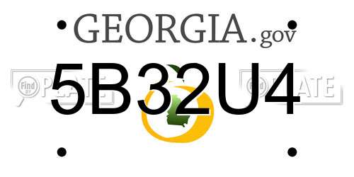 5B32U4 Georgia License Plate
