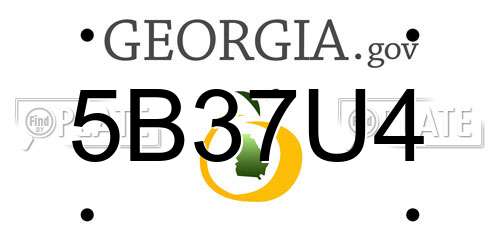 5B37U4 Georgia License Plate