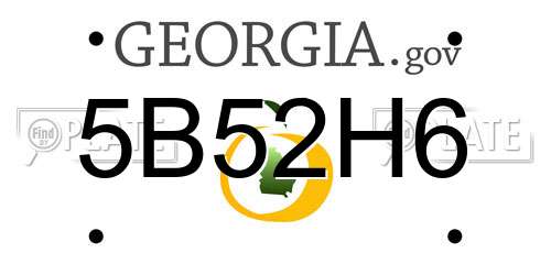 5B52H6 Georgia License Plate