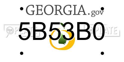 5B53B0 Georgia License Plate