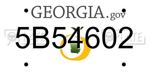 5B54602 Georgia License Plate