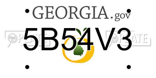 5B54V3 Georgia License Plate