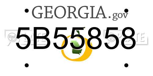 5B55858 Georgia License Plate