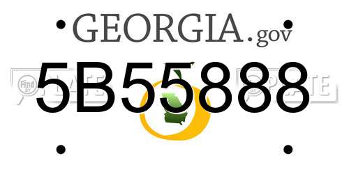 5B55888 Georgia License Plate