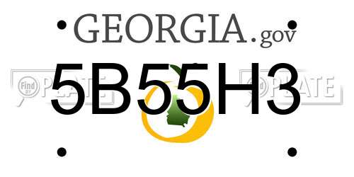 5B55H3 Georgia License Plate