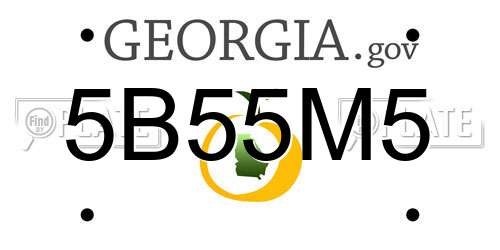 5B55M5 Georgia License Plate
