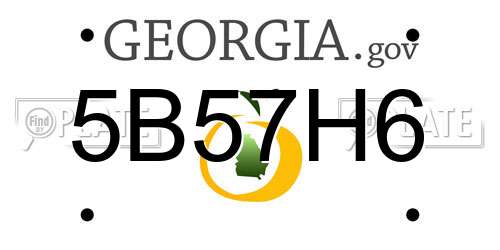 5B57H6 Georgia License Plate