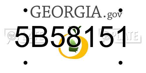 5B58151 Georgia License Plate