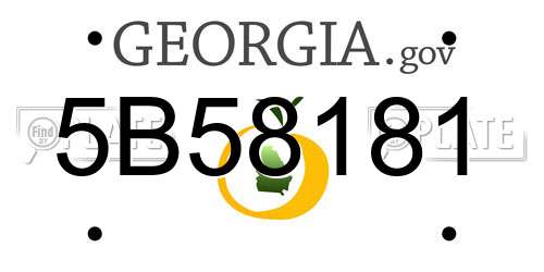 5B58181 Georgia License Plate