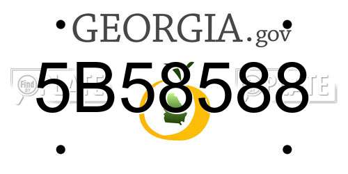 5B58588 Georgia License Plate