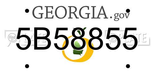 5B58855 Georgia License Plate