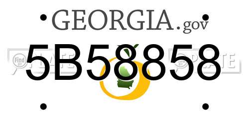5B58858 Georgia License Plate