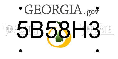 5B58H3 Georgia License Plate