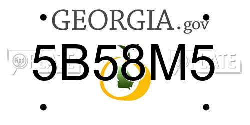 5B58M5 Georgia License Plate