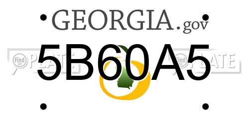 5B60A5 Georgia License Plate