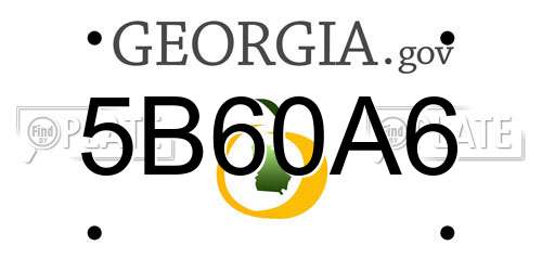 5B60A6 Georgia License Plate