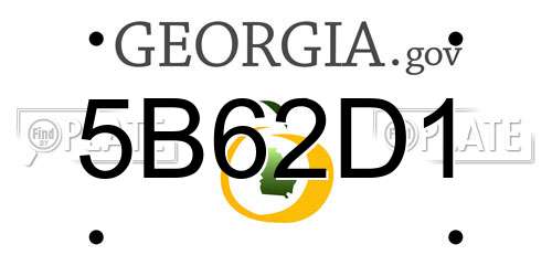 5B62D1 Georgia License Plate