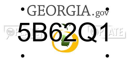 5B62Q1 Georgia License Plate