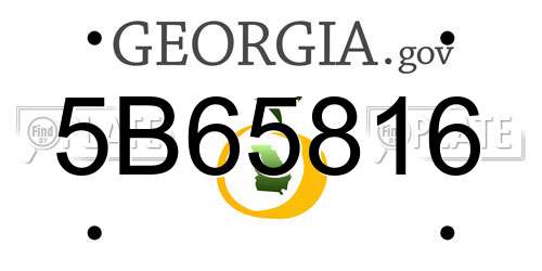 5B65816 Georgia License Plate