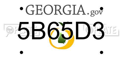 5B65D3 Georgia License Plate