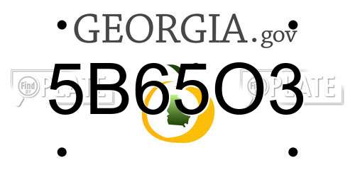 5B65O3 Georgia License Plate