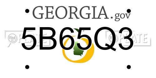 5B65Q3 Georgia License Plate