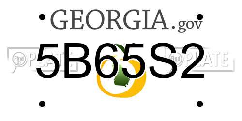5B65S2 Georgia License Plate
