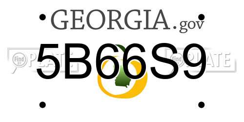 5B66S9 Georgia License Plate