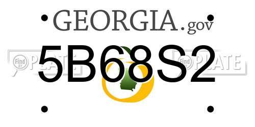 5B68S2 Georgia License Plate