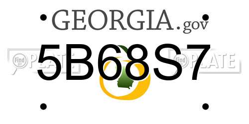 5B68S7 Georgia License Plate