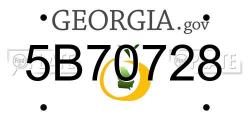 5B70728 Georgia License Plate