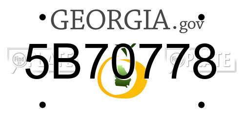5B70778 Georgia License Plate