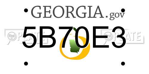 5B70E3 Georgia License Plate