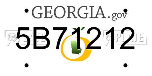 5B71212 Georgia License Plate