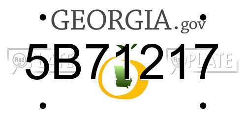 5B71217 Georgia License Plate